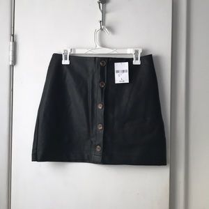 Faux Leather A-Line Skirt